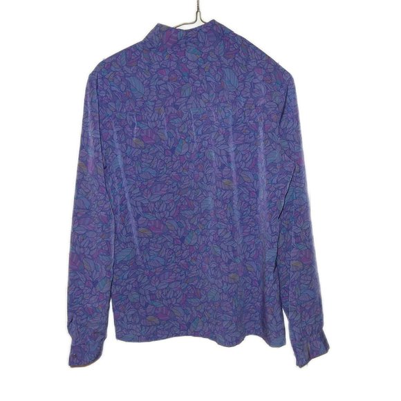 COUNTRY SOPHISTICATES Vintage Long Sleeve, Button Down Blouse ~ Purple Floral - Picture 3 of 7